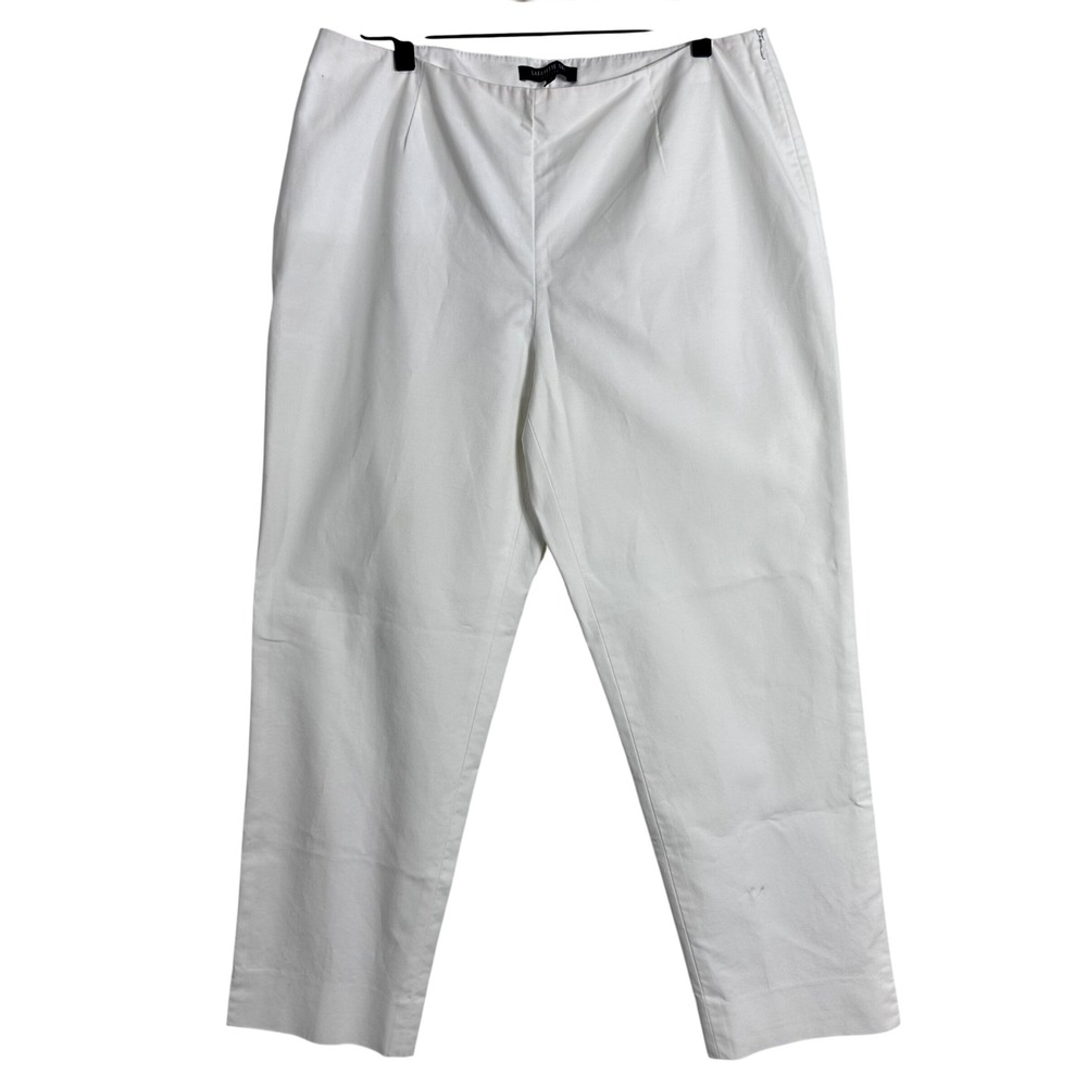 Lafayette 148 New York Cropped Bleecker White Cotton Stretch Pants summer 10